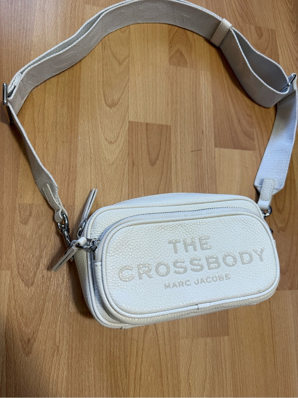 Marc Jacobs White 'The Crossbody' Textured Leather Crossbody Bag